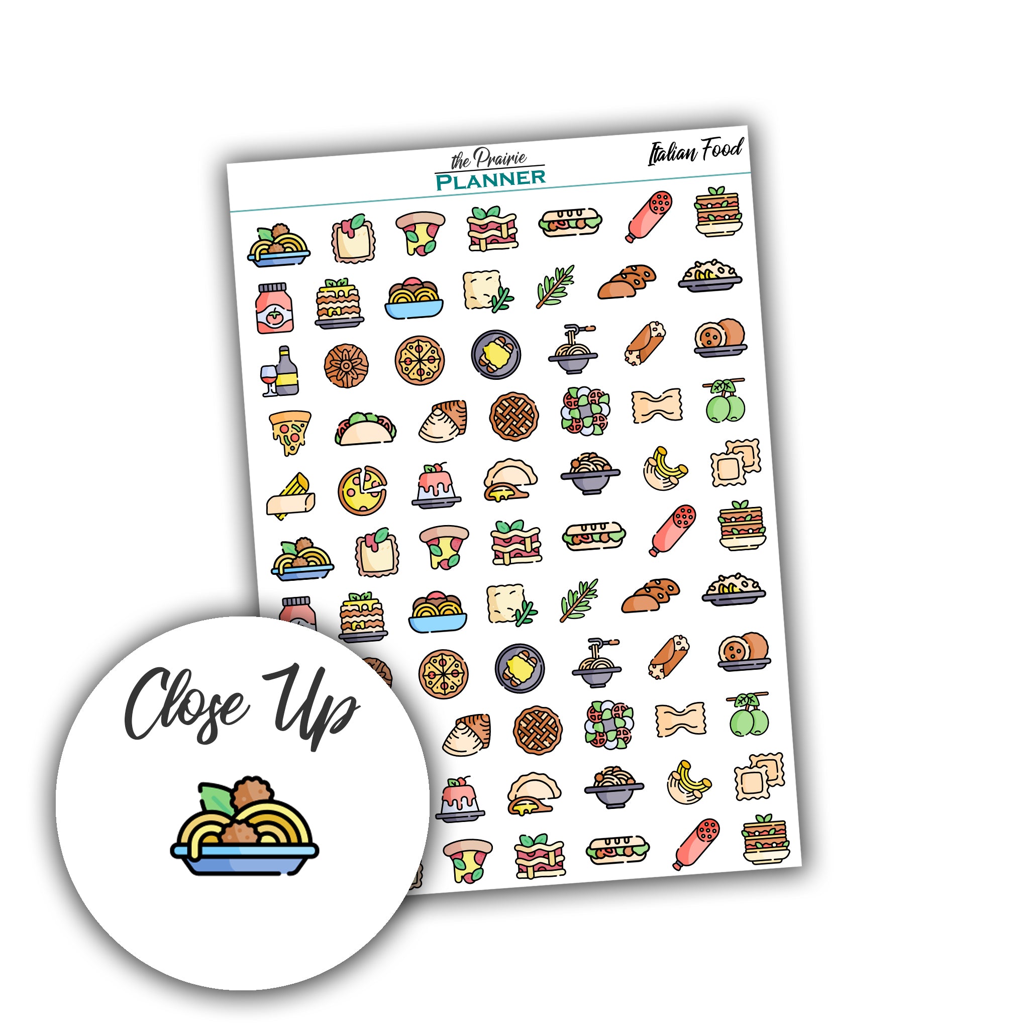 Italian Food Icons - Planner Stickers