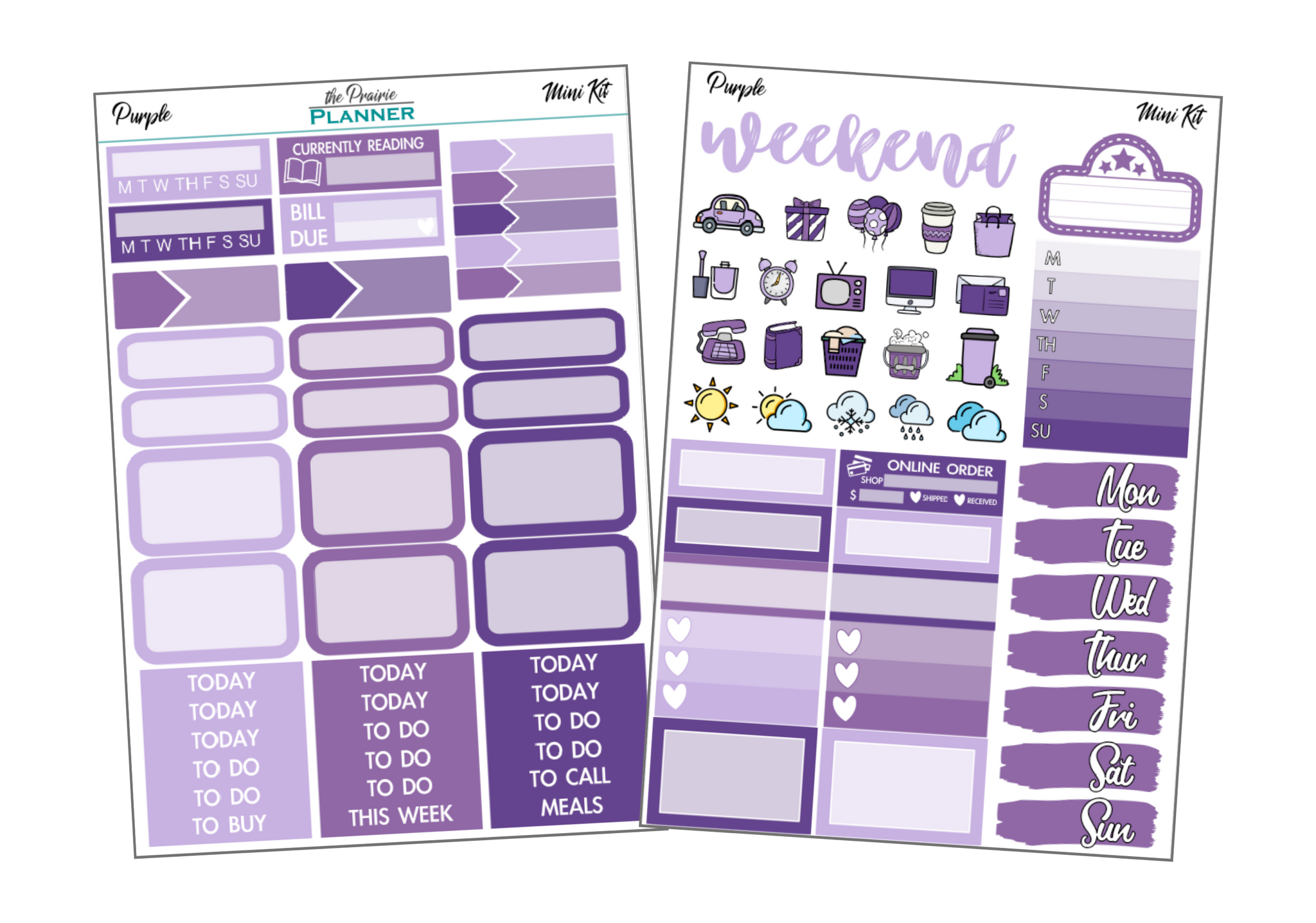 Mini Kit - Purple - Planner Stickers