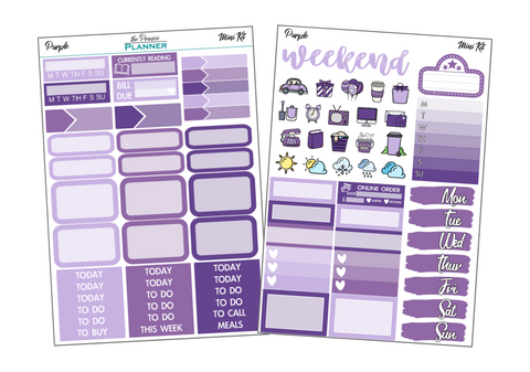 Mini Kit - Purple - Planner Stickers