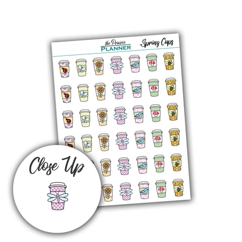 Spring Cups - Planner Stickers