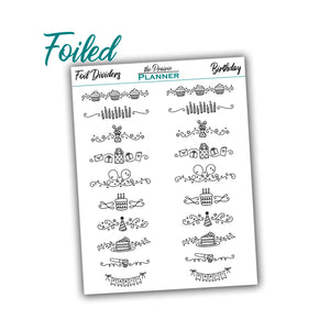 FOIL DIVIDERS - Birthday - Overlay - Planner Stickers