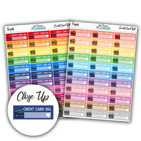 Credit Card Bill - Planner Stickers