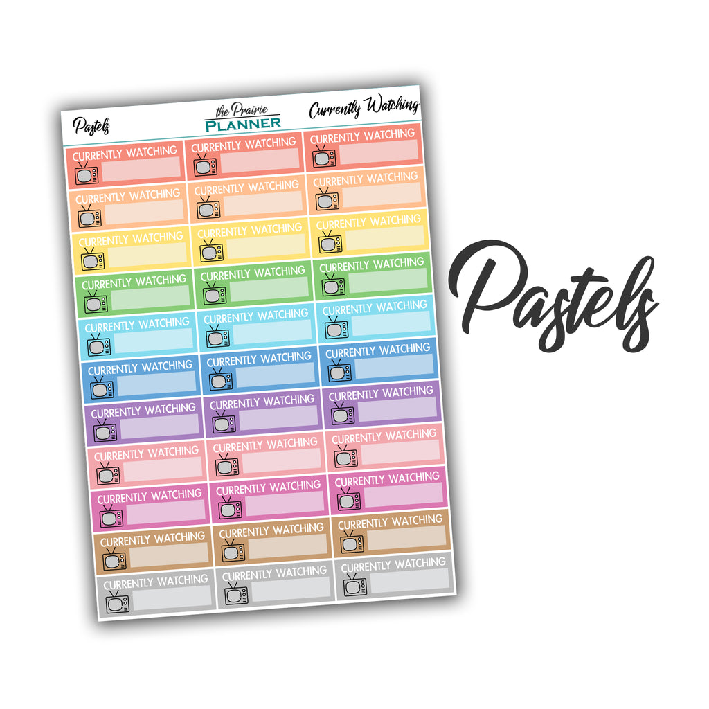 Wathcing Sticker Currently Watching - Planner Stickers – the Prairie Planner