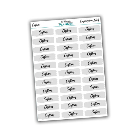 CUSTOM Sticker Organization Tab Labels