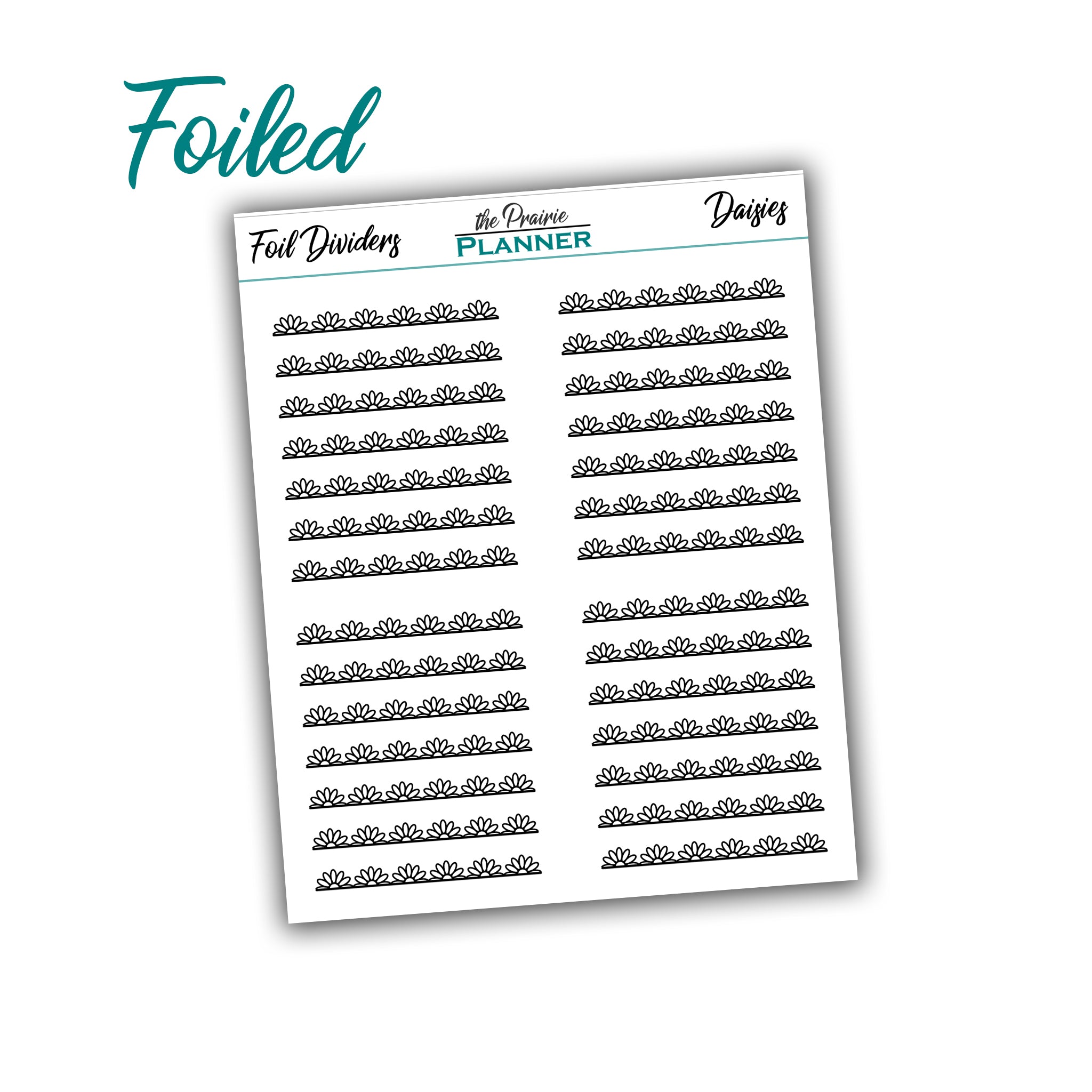 FOIL DIVIDERS - Daisies - Planner Stickers