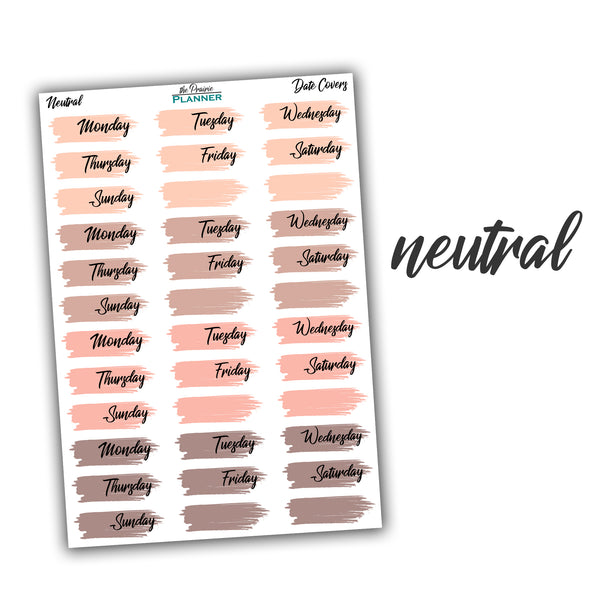 Date Covers - 1 - Planner Stickers