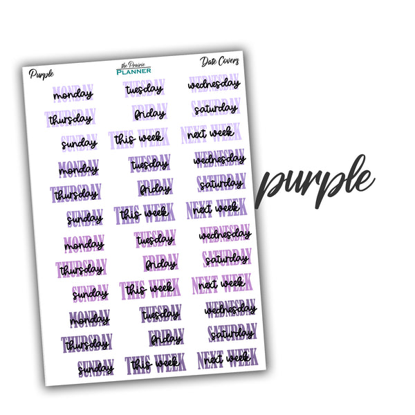 Date Covers - 2 - Planner Stickers