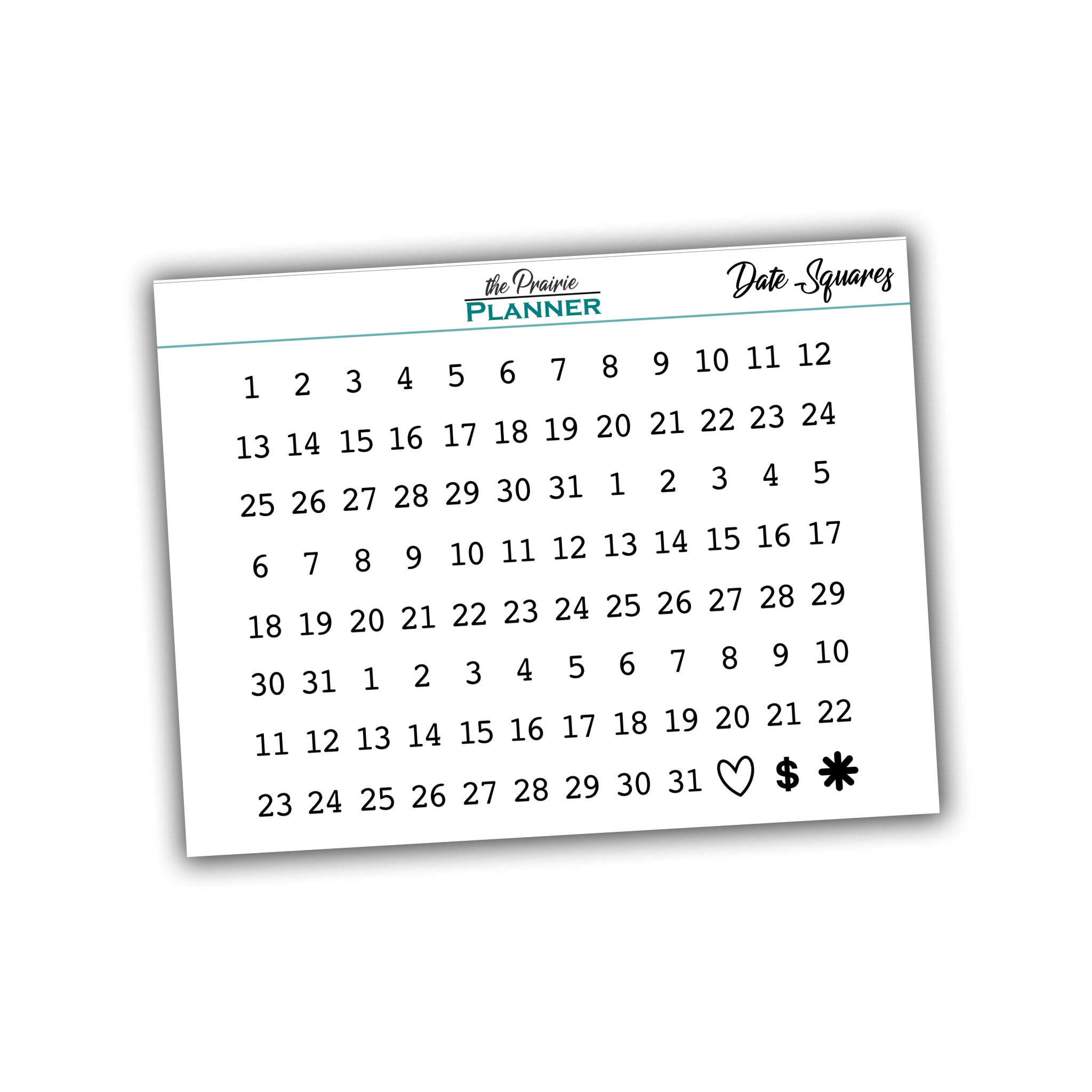Date Squares - Planner Stickers