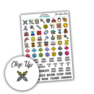 Dice Game Icons - Planner Stickers