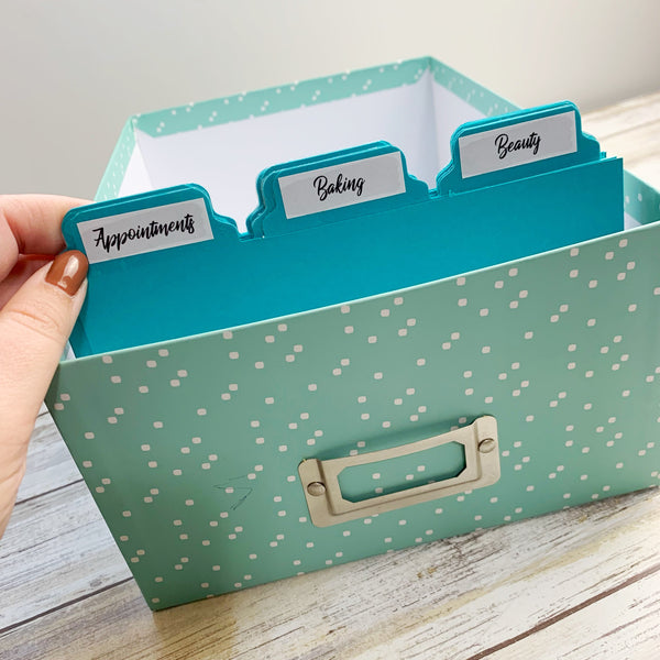 Sticker Storage Dividers with laminated tabs