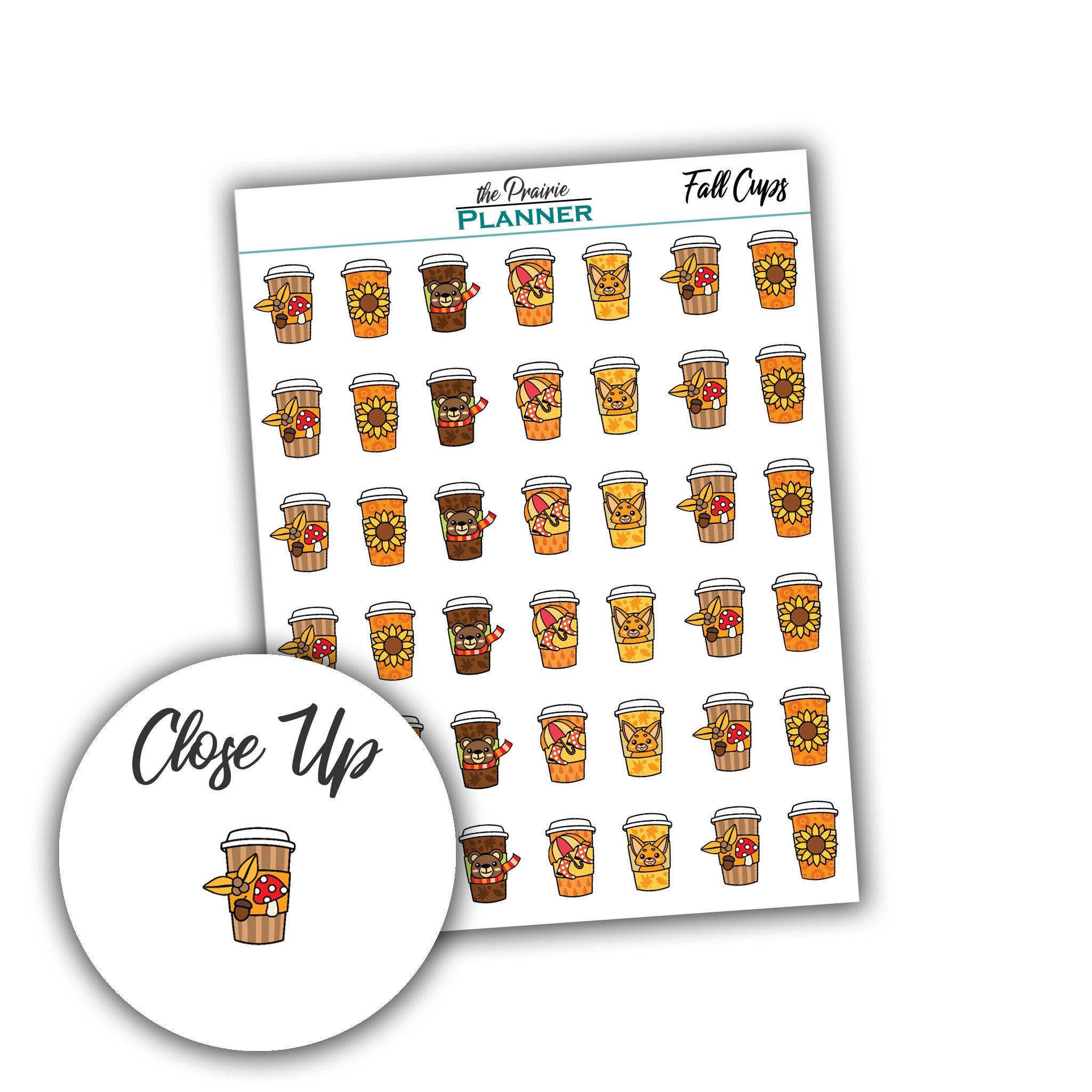 Fall Cups - Planner Stickers