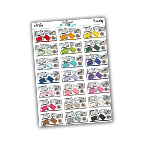 Reading Flat Lay - Planner Stickers