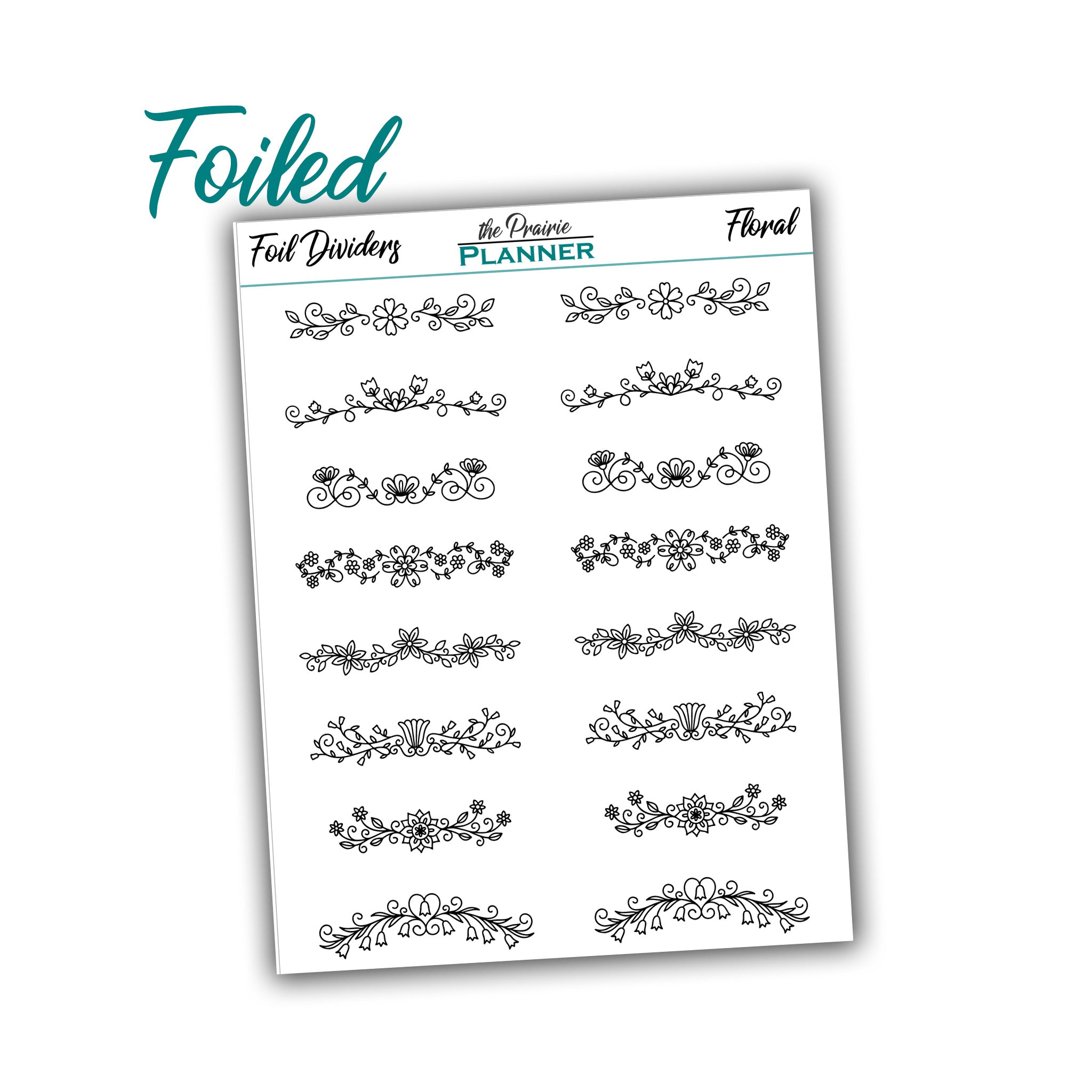 FOIL DIVIDERS - Floral - Overlay - Planner Stickers