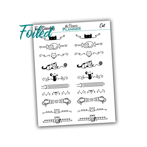 FOIL DIVIDERS - Cat - Overlay - Planner Stickers