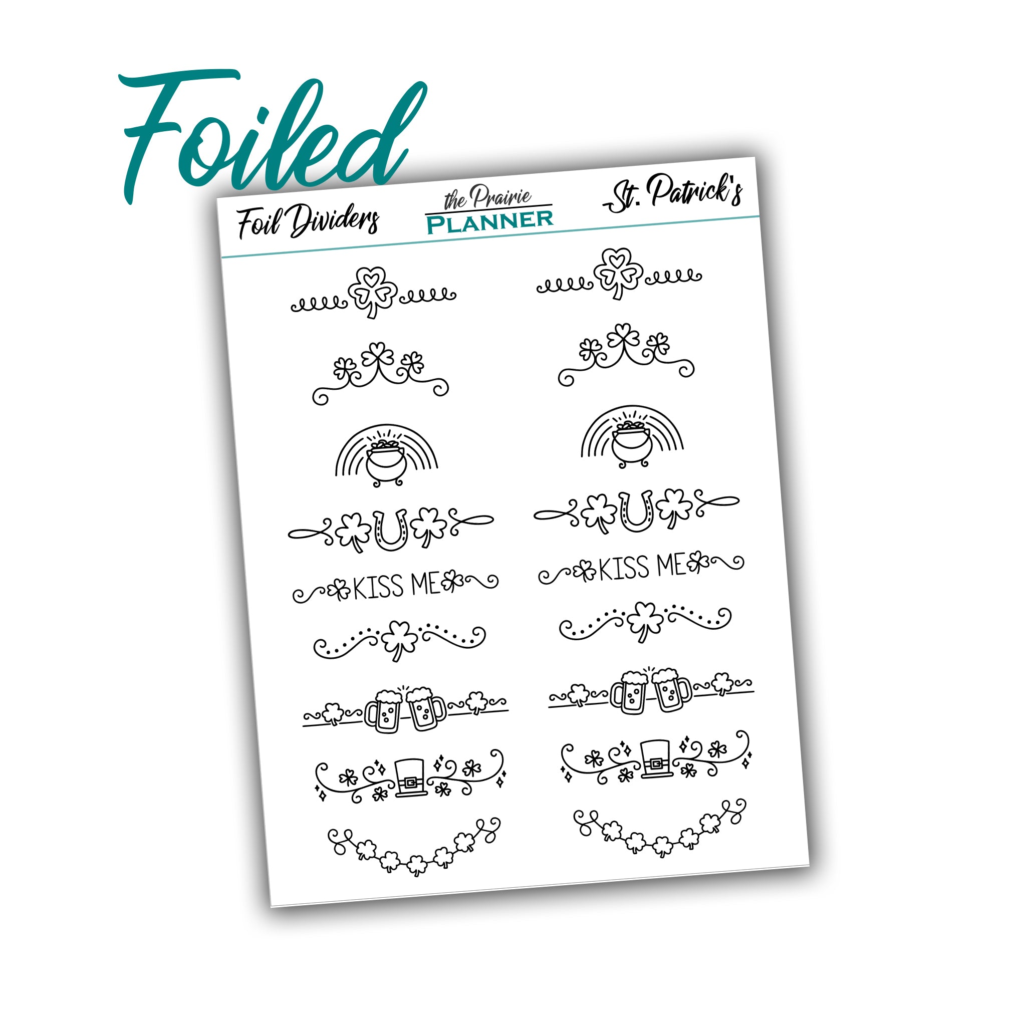 FOIL DIVIDERS - St. Patrick's Day - Overlay - Planner Stickers