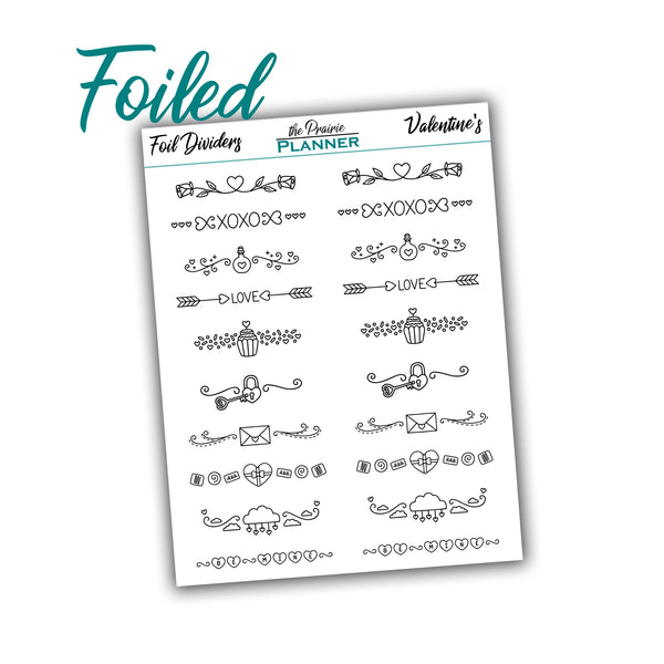 FOIL DIVIDERS - Valentine's Day - Overlay - Planner Stickers
