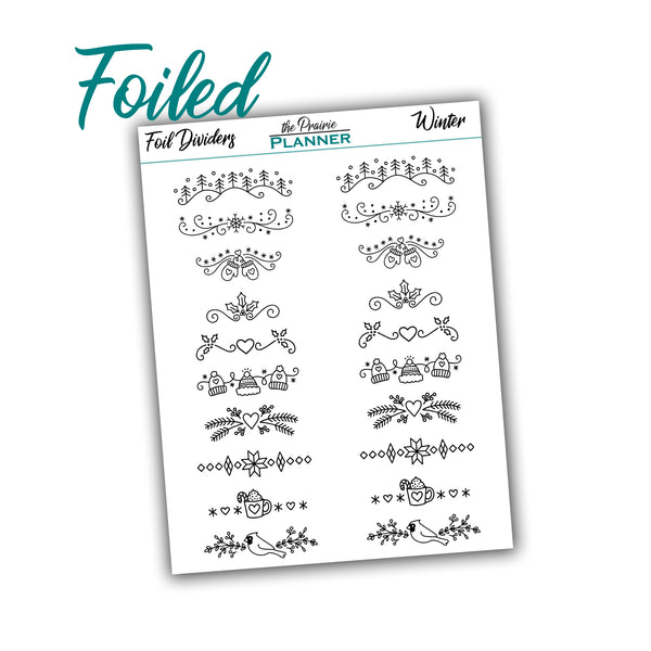 FOIL DIVIDERS - Winter - Overlay - Planner Stickers