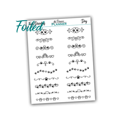 FOIL DIVIDERS - Dog - Overlay - Planner Stickers