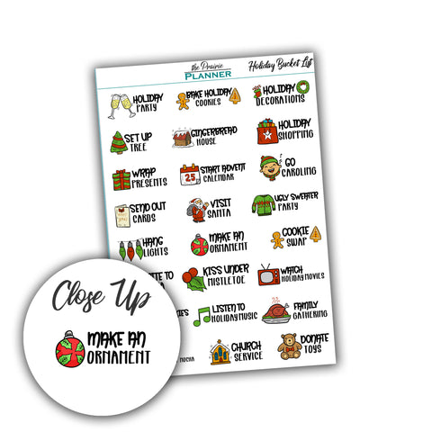 Holiday Bucket List - Planner Stickers