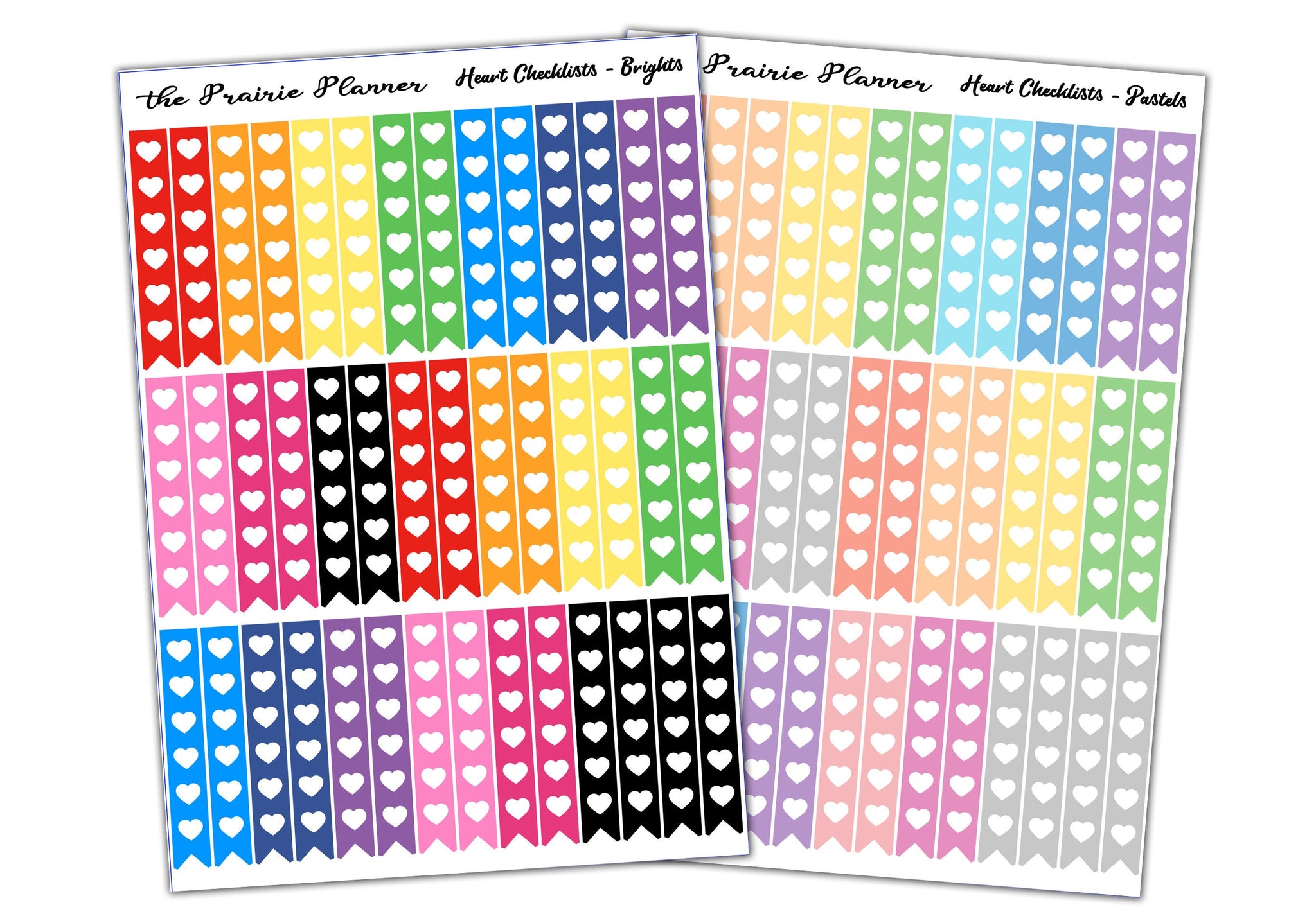 Skiny Heart Checklists - Planner Stickers