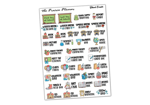 School Events - Planner Stickers