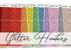 Glitter Headers - DIGITAL TEXTURE -  Planner Stickers