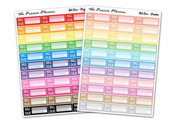 Bill Due - Planner Stickers