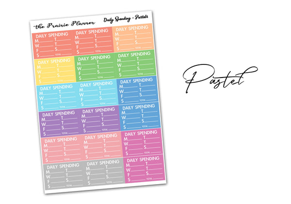 Daily Spending - Planner Stickers