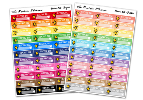 Electric Bill - Planner Stickers