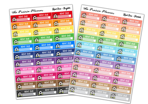 Rent Due - Planner Stickers