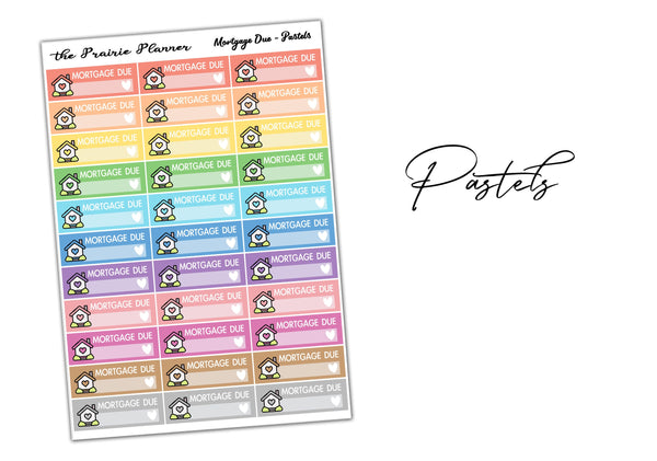 Mortgage Due - Planner Stickers