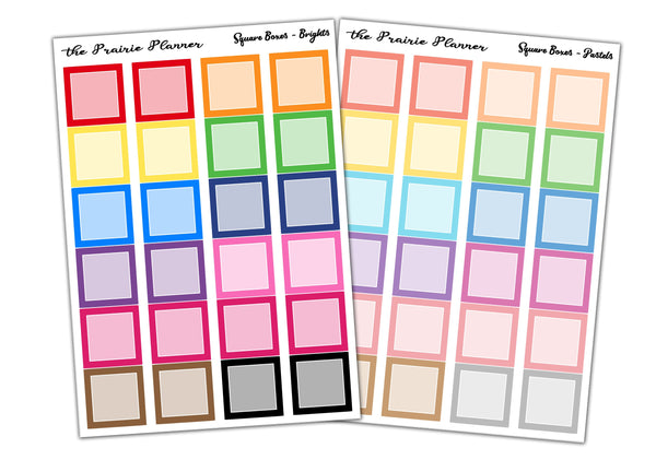 Small Squared Boxes - Planner Stickers
