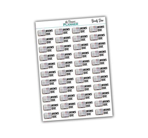 Books Due - Planner Stickers