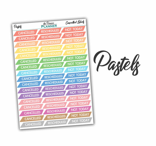 Cancelled Labels - Planner Stickers