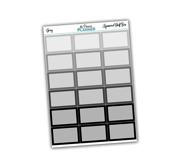 Squared Half Boxes - Planner Stickers