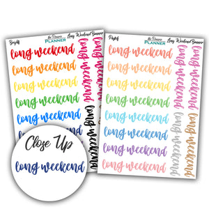 Long Weekend Banners - Planner Stickers