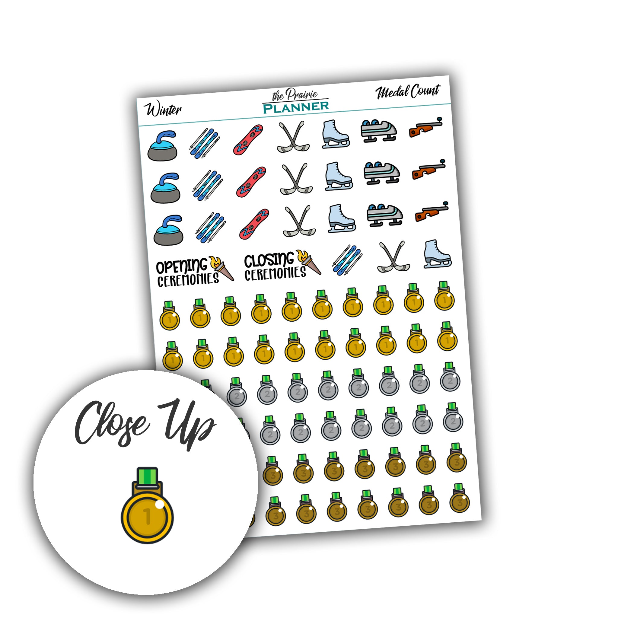 Medal Count - Winter - Planner Stickers