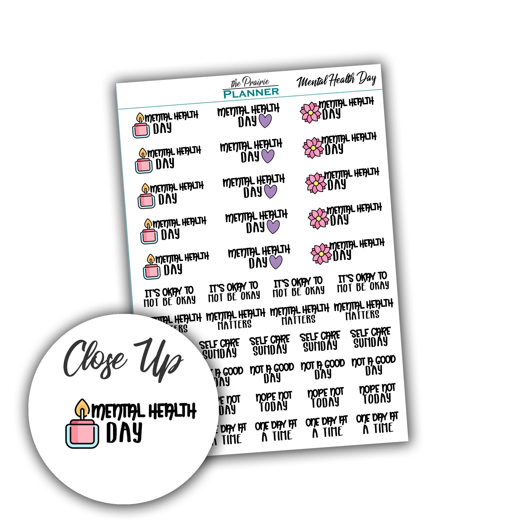 Mental Health Day - Planner Stickers
