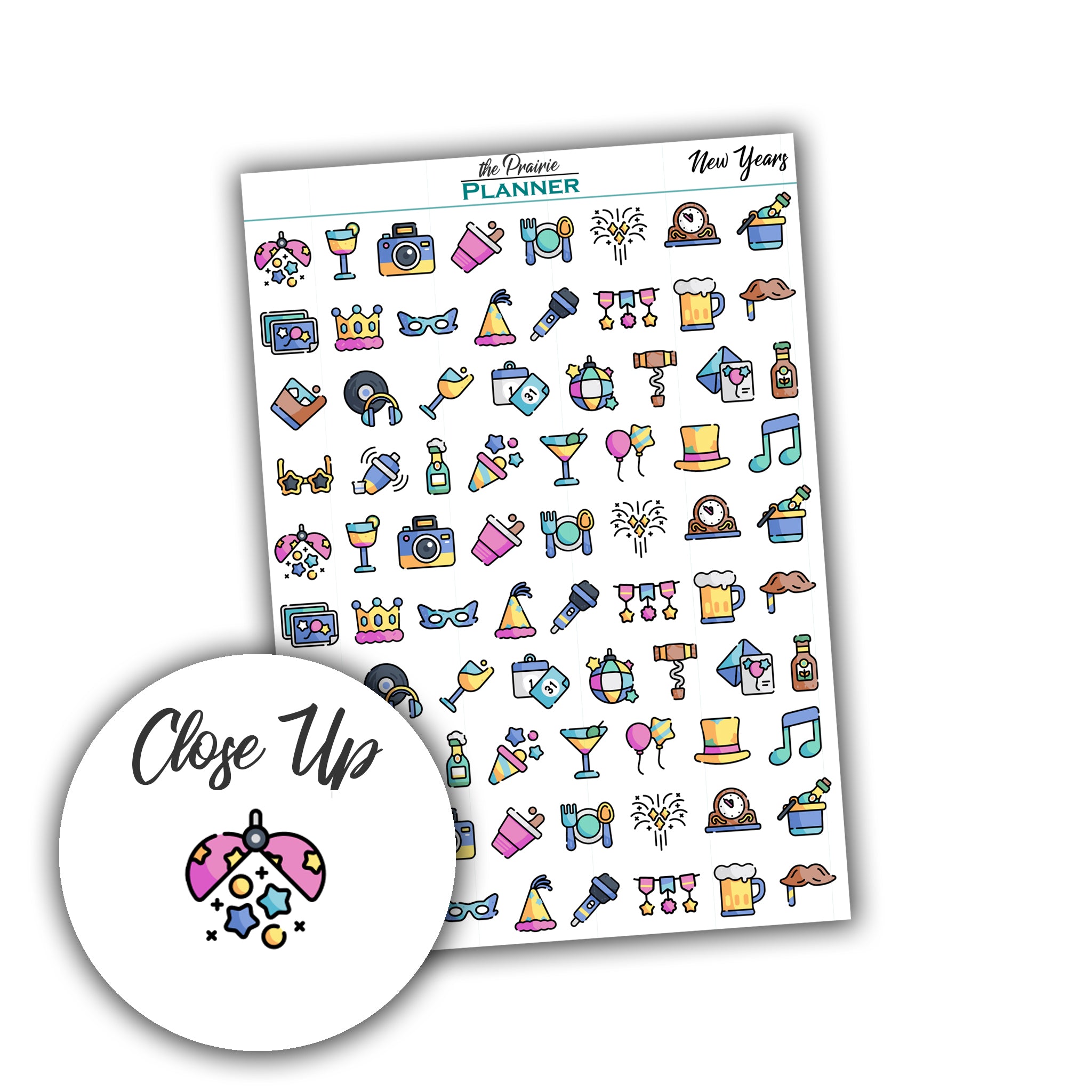 New Year's Icons - Planner Stickers
