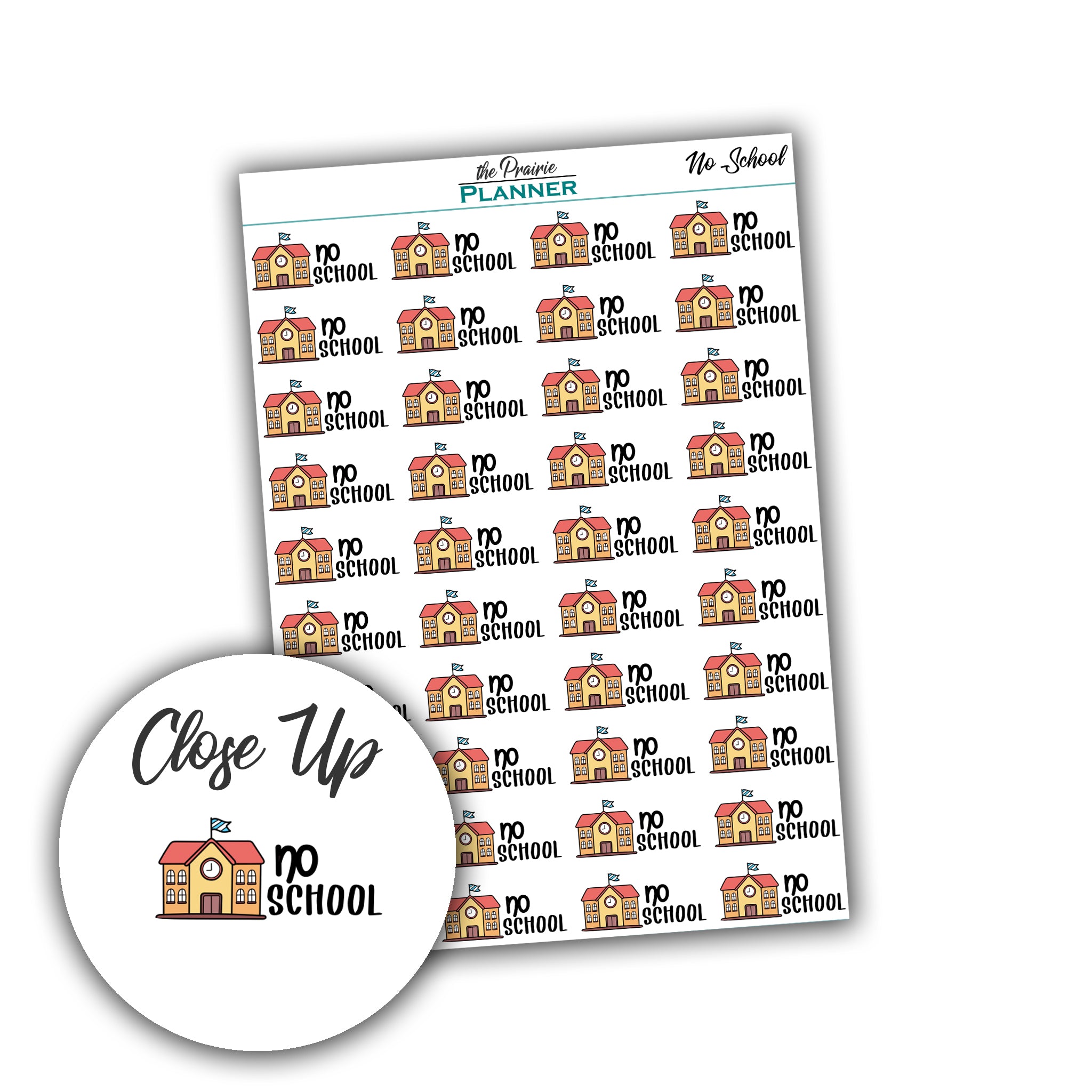 No School - Planner Stickers