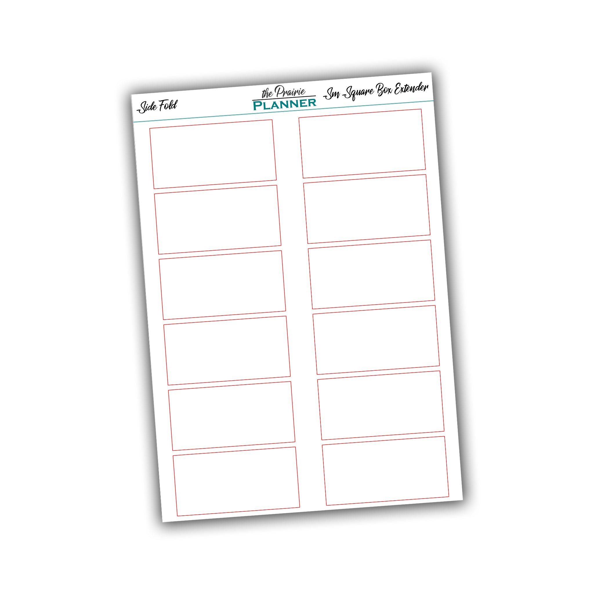 Small Squared Box Extenders - Side Fold - Planner Stickers