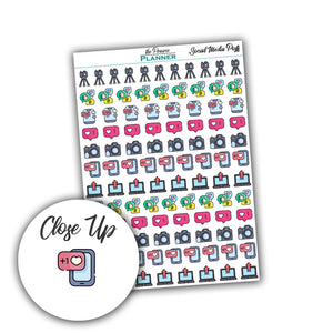 Social Media Icons - Planner Stickers