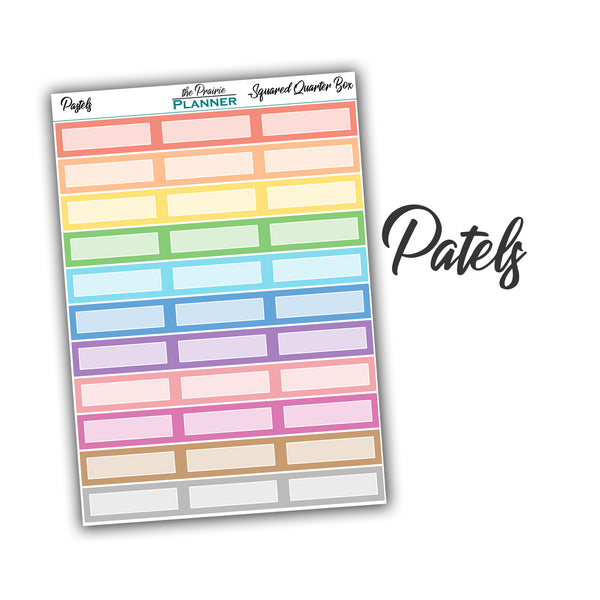 Squared Quarter Boxes - Planner Stickers