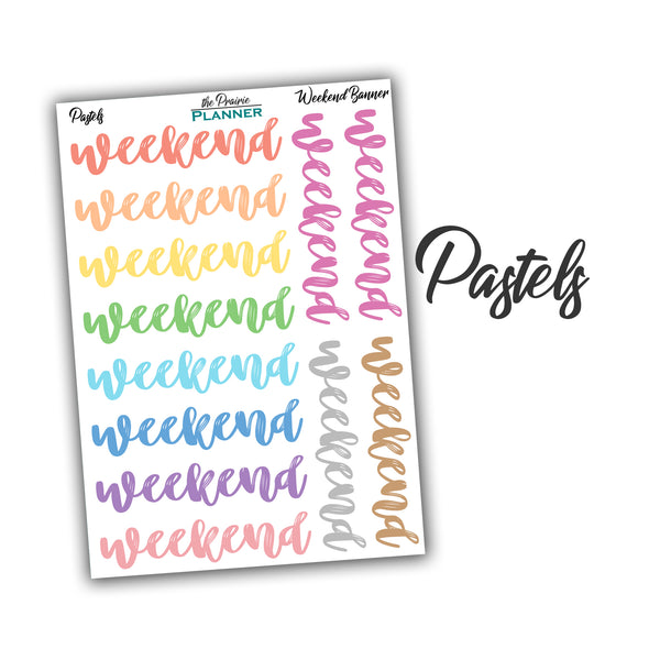 Weekend Banners - Planner Stickers