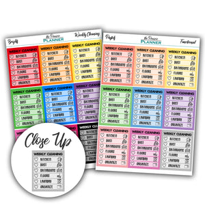 Weekly Cleaning - Planner Stickers